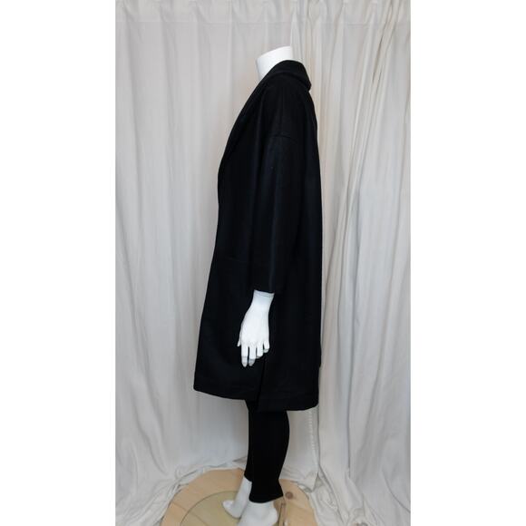 ALI GOLDEN Black Wool Kimono Oversized Coat ONE SIZE - Picture 6 of 10